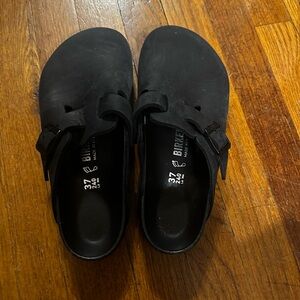 Birkenstock Black Leather Clogs